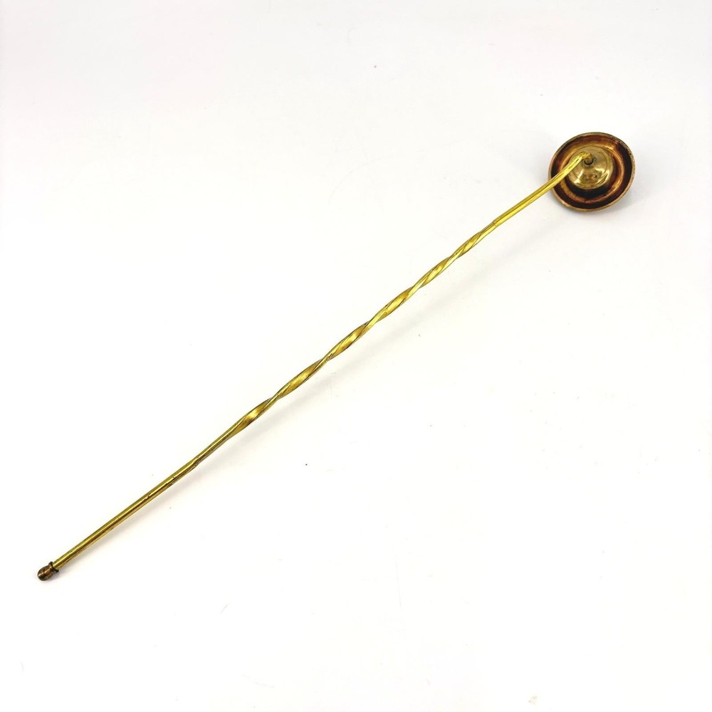 Vintage Brass Candle Snuffer Twisted Handle Cottagecore Colonial Fireplace Decor